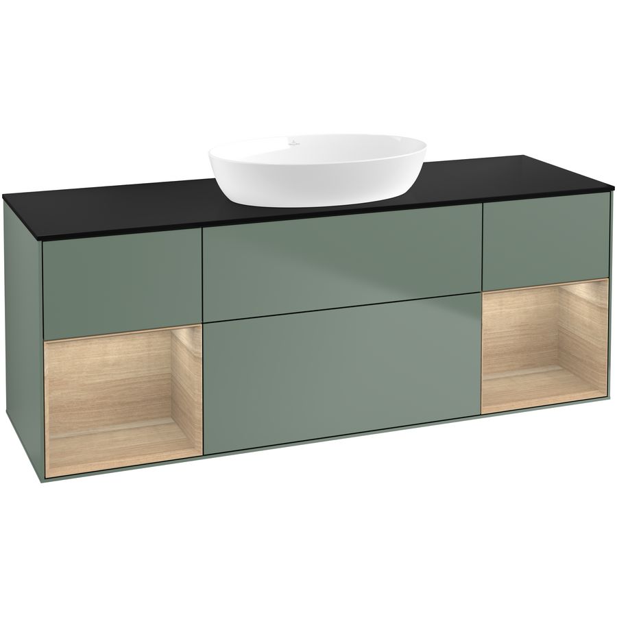 Wastafelonderkast Finion 1600x603x501mm Olive Matt Lacquer GD02PCGM