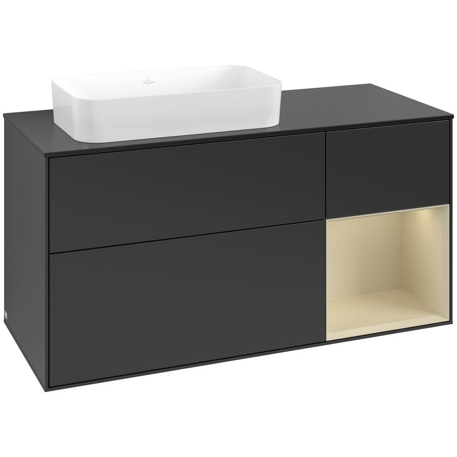 Wastafelonderkast Finion 1200x603x501mm Black Matt Lacquer G692HJPD