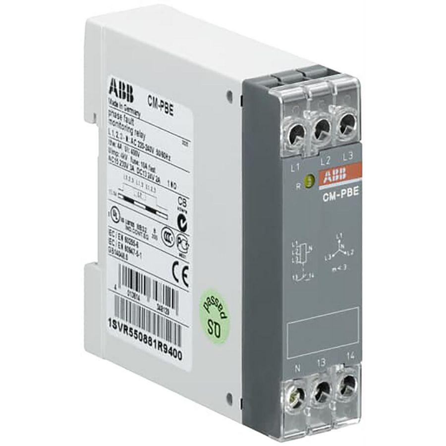 Fasebewakingsrelais 1NO W/neutral l1,2,3-n=220-240VAC