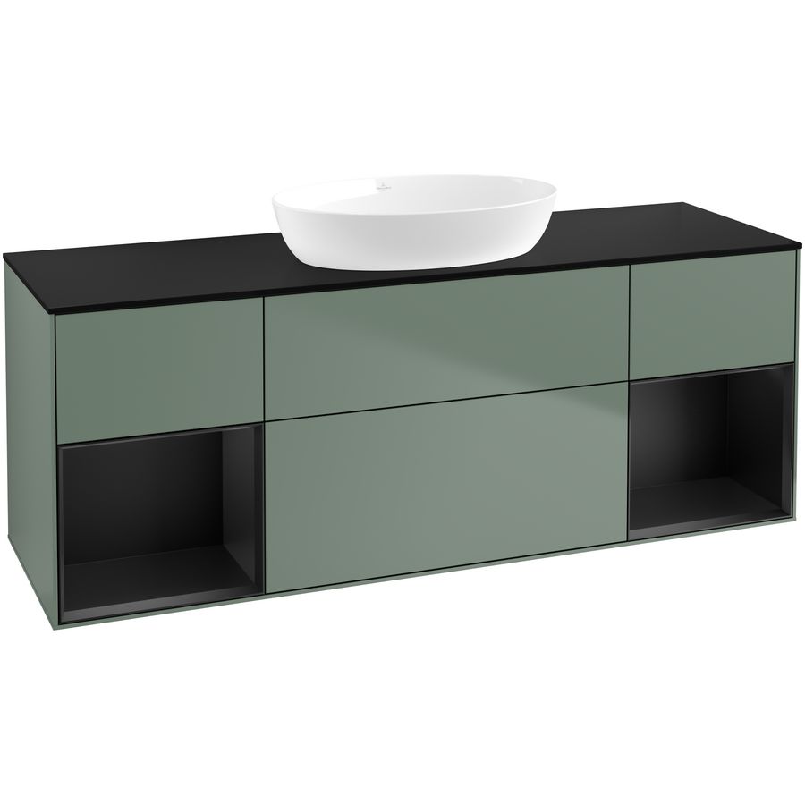 Wastafelonderkast Finion 1600x603x501mm Olive Matt Lacquer GD02PDGM