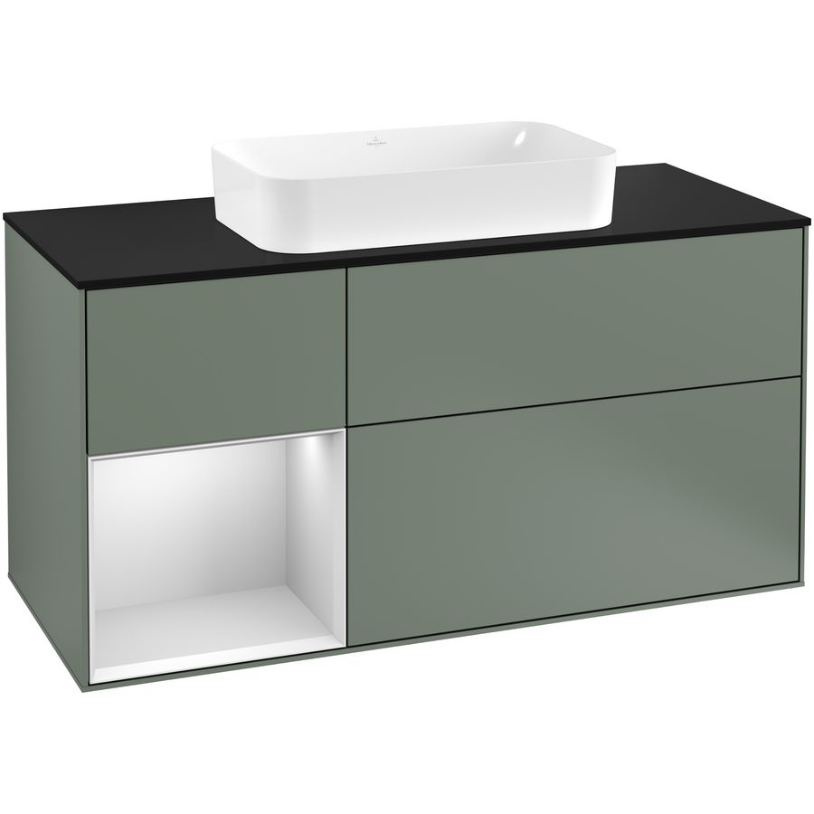 Wastafelonderkast Finion 1200x603x501mm Olive Matt Lacquer G292MTGM
