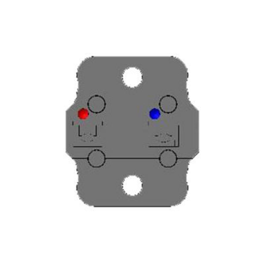 Matrijs voor krimpmachines vlakstekerhuls 0,5-2,5mm² rood