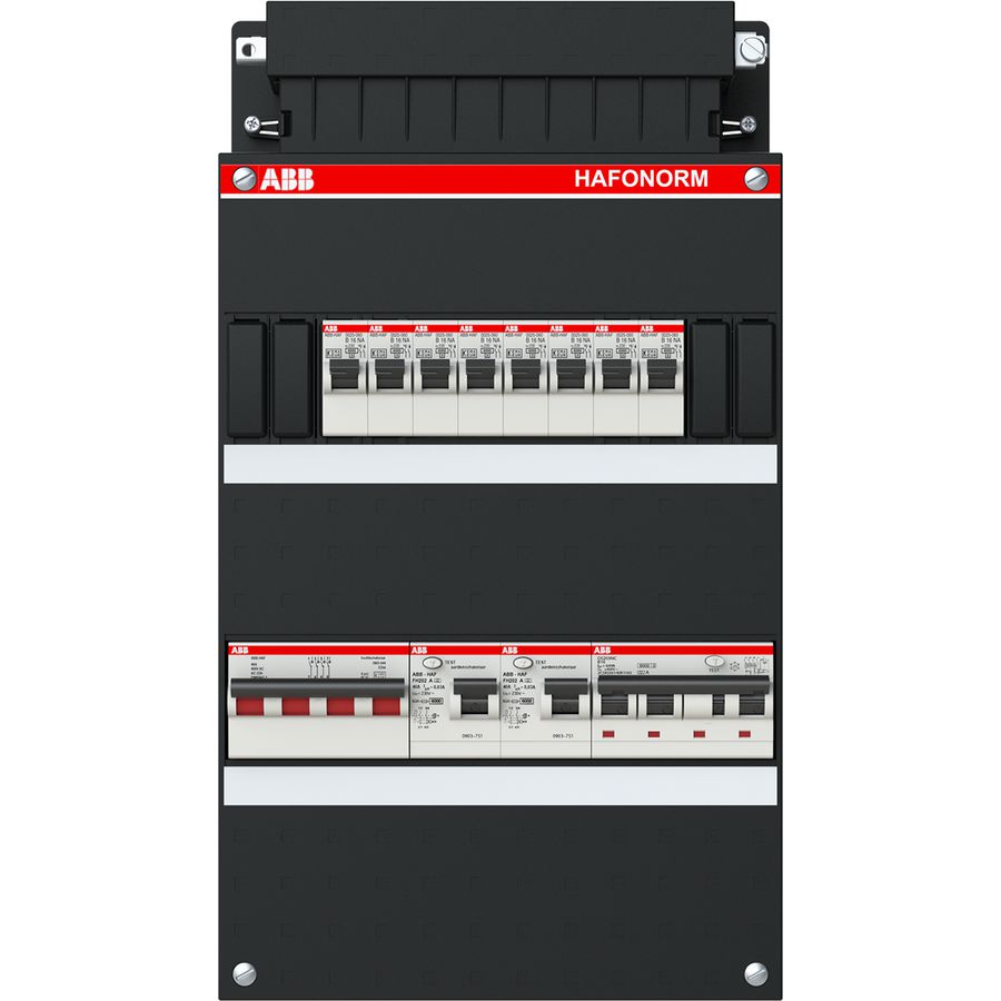 Groepenkast 8x achter 2x 30mA + HS + C 3-fasen