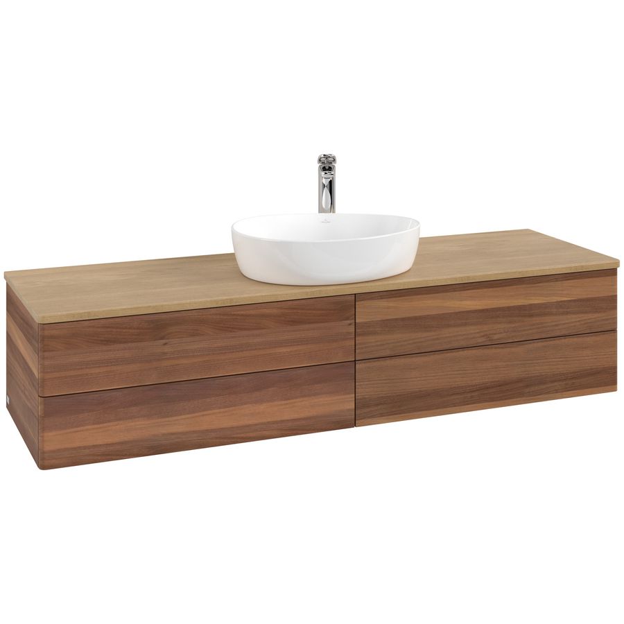 Wastafelonderkast Antao 1600x360x500mm Warm Walnut K25051HM