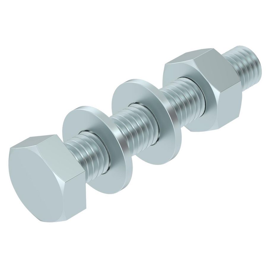 Zeskantbout moer en sluitring M10x60 staal VVE=20