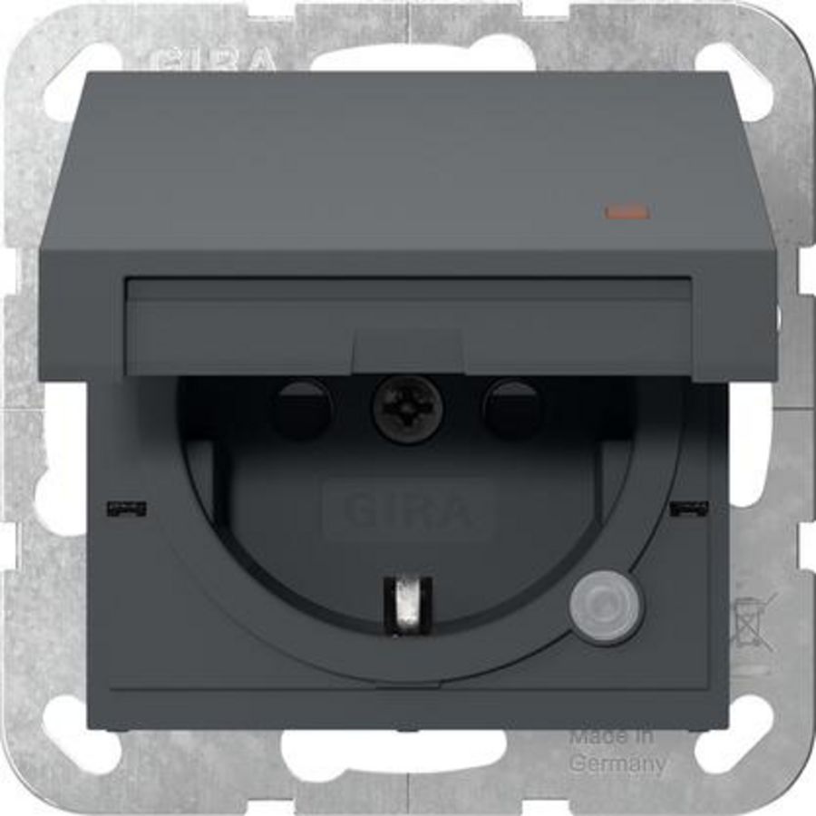 wandcontactdoos met randaarde KD ctrl.l. + Safety Plus System 55 antraciet