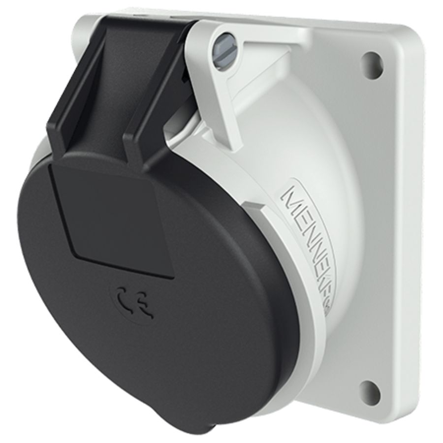 Inbouwwandcontactdoos 32A 4-polig  7H 500V IP44 schuin