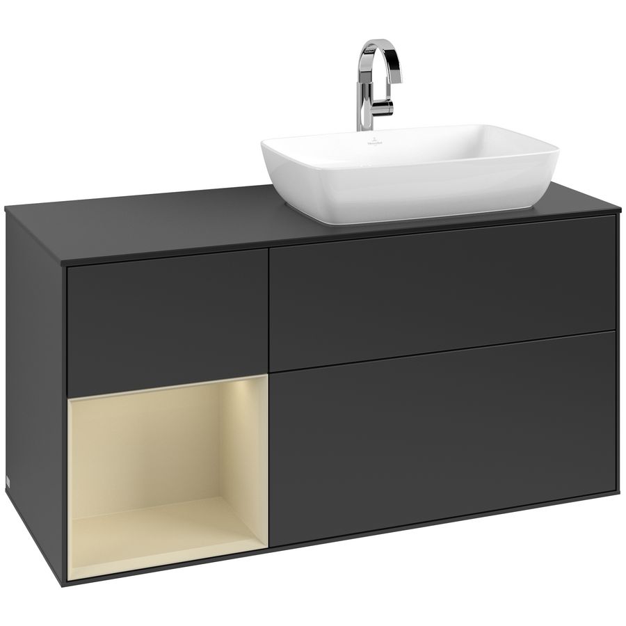 Wastafelonderkast Finion 1200x603x501mm Black Matt Lacquer G802HJPD