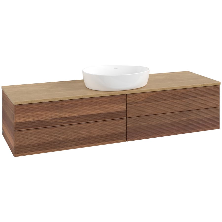 Wastafelonderkast Antao 1600x360x500mm Warm Walnut K25111HM
