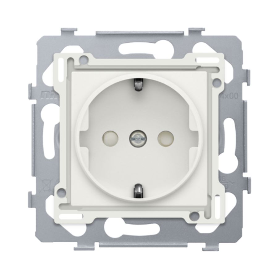 Stopcontact 71x71mm insteek sokkel/afw.set white