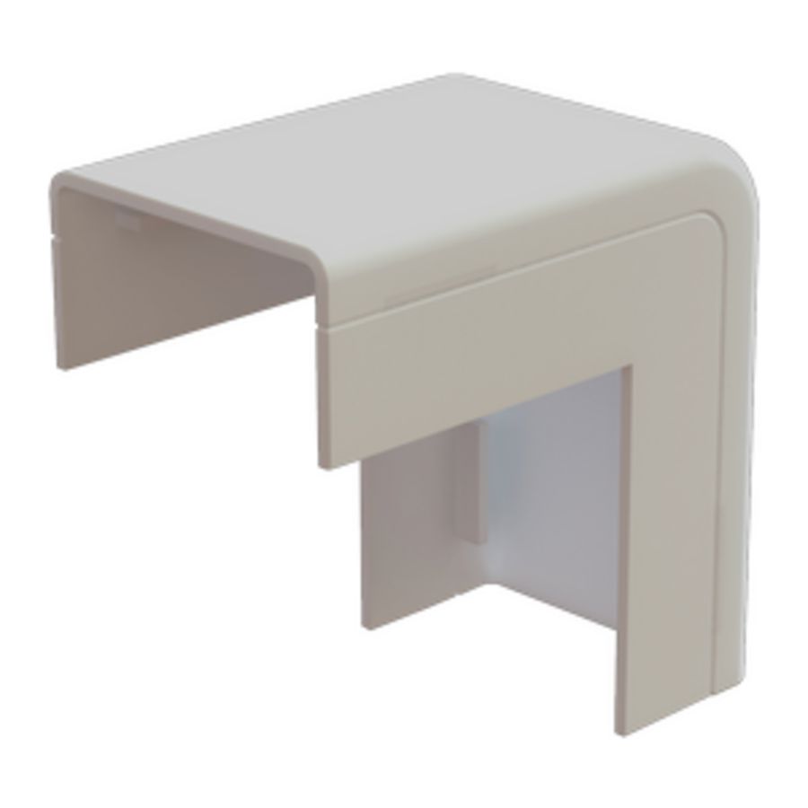 Doos a 2st Systeem25 buitenbocht met bodemstuk 25x13mm creme