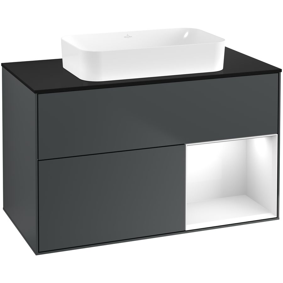 Wastafelonderkast Finion 1000x603x501mm Mid.Blue Matt Lacquer F662GFHG