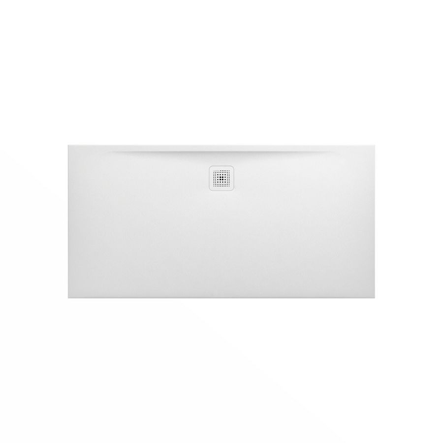 Douchevloer 1600x800mm rechthoekig wit  Marbond composiet afvoer aan lange zijde
