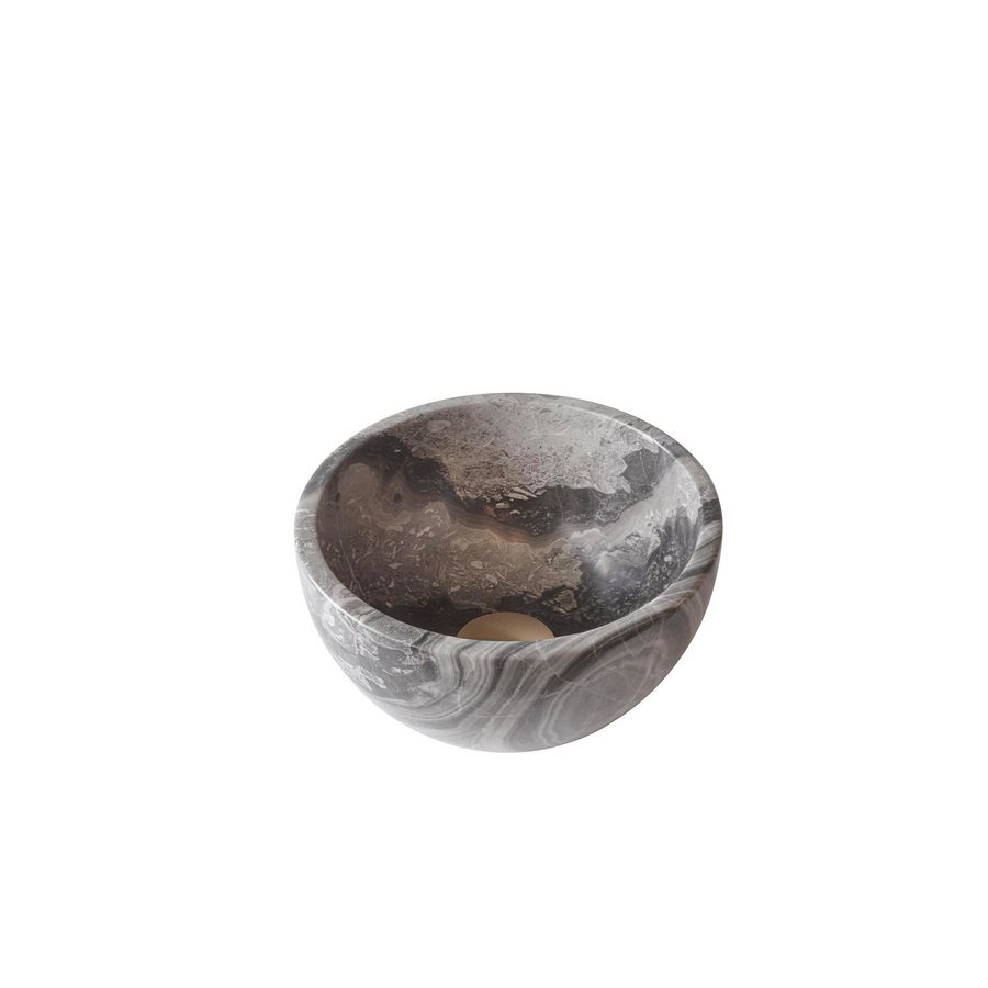 Waskom opbouw rond 24cm marmer mat Silver Fantasy