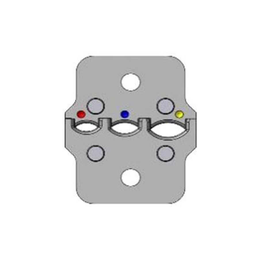 Matrijs voor krimpmachines stootverbinder rood blauw geel