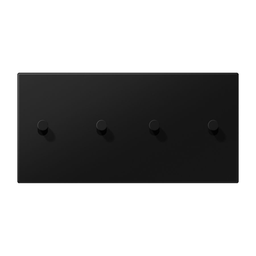 Afdekking LS1912 zwart mat horizontaal 2+2 hevel kegel