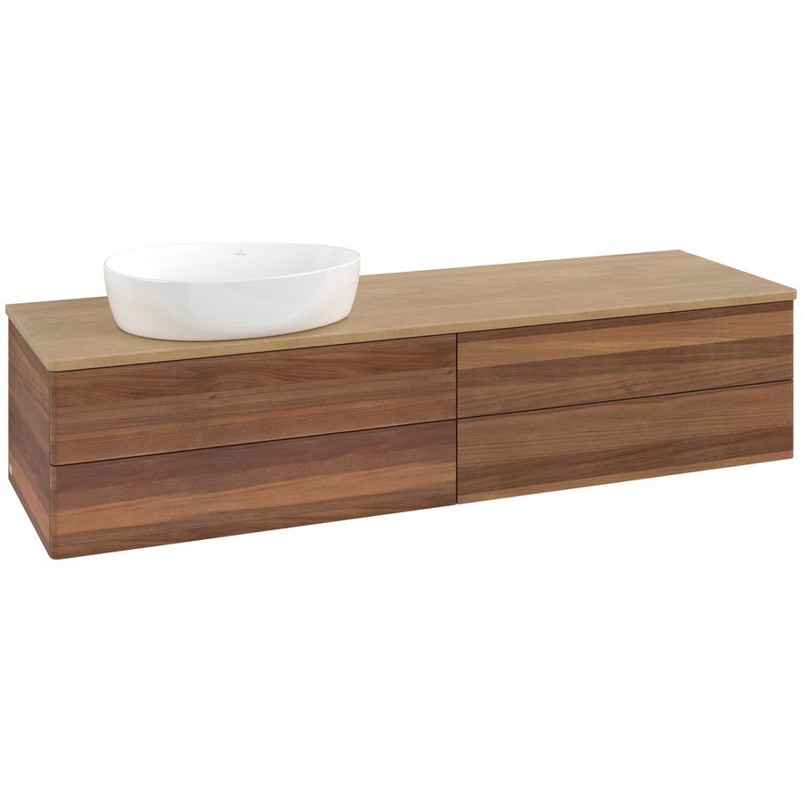 Wastafelonderkast Antao 1600x360x500mm Warm Walnut K26011HM