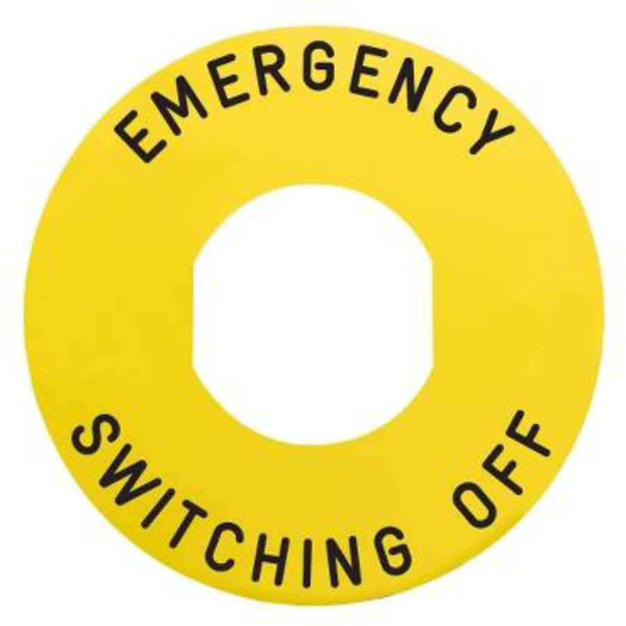 Etiket noodstop 60mmEMERGENCY SWITCHING OFF" VVE=10