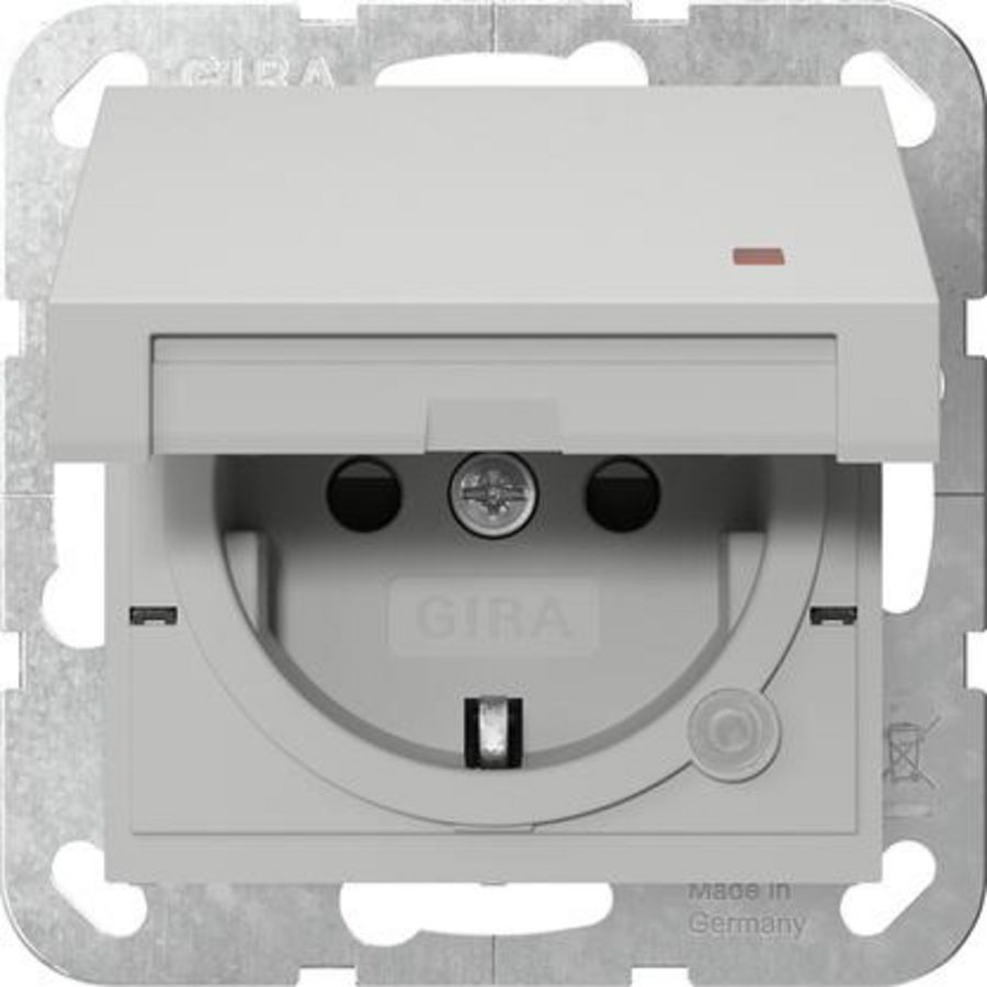 wandcontactdoos met randaarde KD ctrl.l. + Safety Plus System 55 grijs m