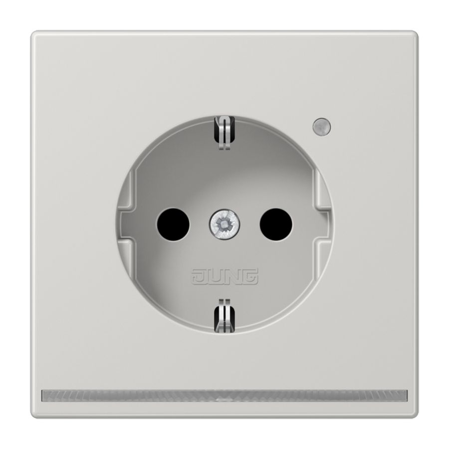 Wandcontactdoos li.grijs met LED & lichtsensor LS990