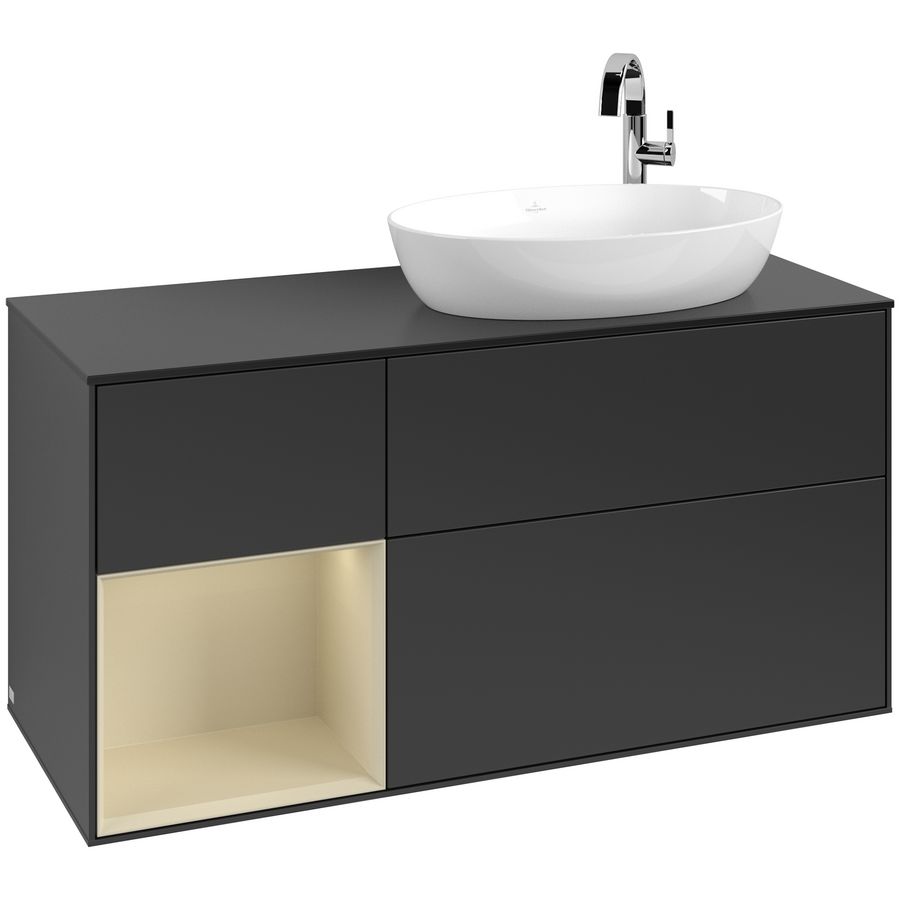 Wastafelonderkast Finion 1200x603x501mm Black Matt Lacquer G922HJPD