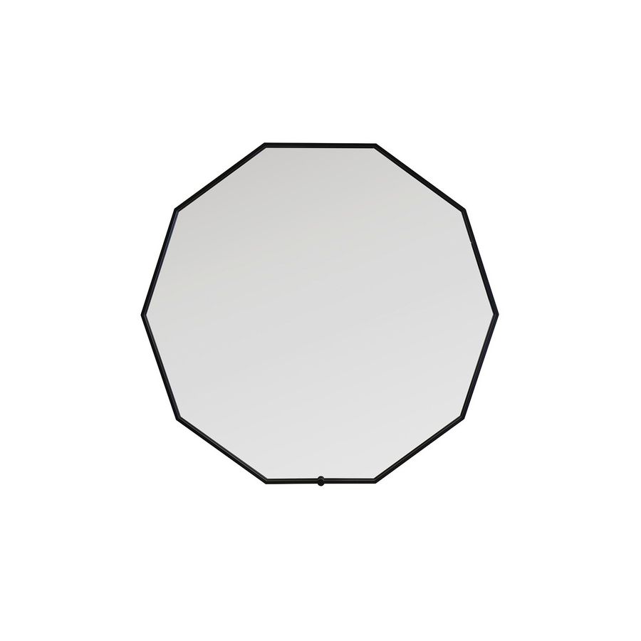 Design spiegel Decagon zwarte rand 80cm condensvrij  LED