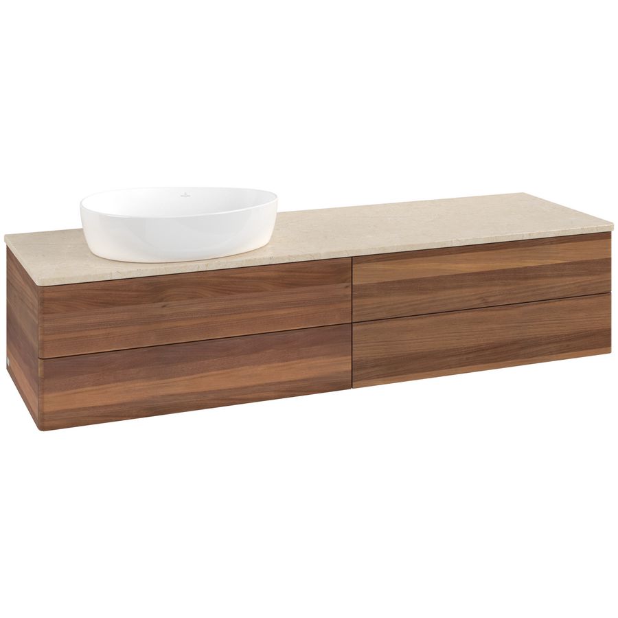 Wastafelonderkast Antao 1600x360x500mm Warm Walnut K26013HM