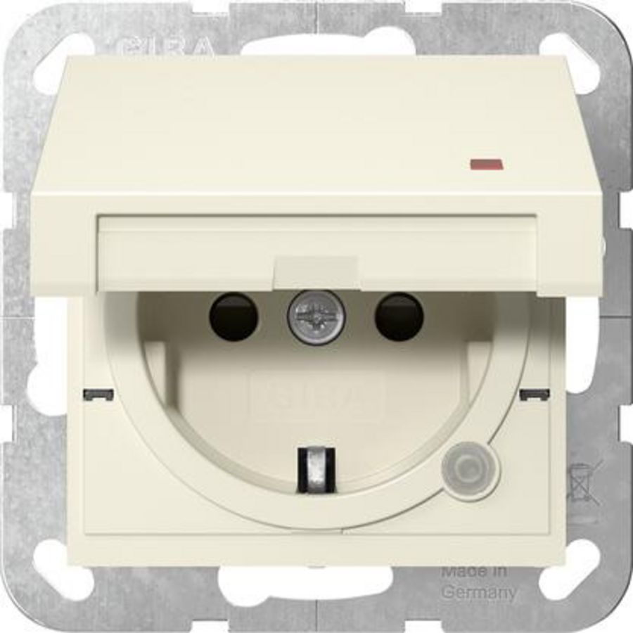 wandcontactdoos met randaarde KD ctrl.l. + Safety Plus System 55 creme wit
