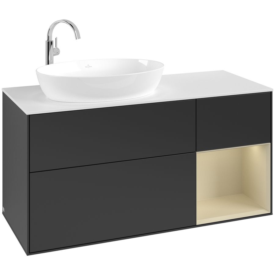 Wastafelonderkast Finion 1200x603x501mm Black Matt Lacquer G931HJPD