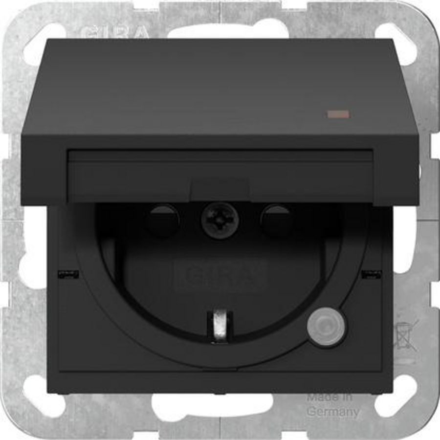 wandcontactdoos met randaarde KD ctrl.l. + Safety Plus System 55 zwart m