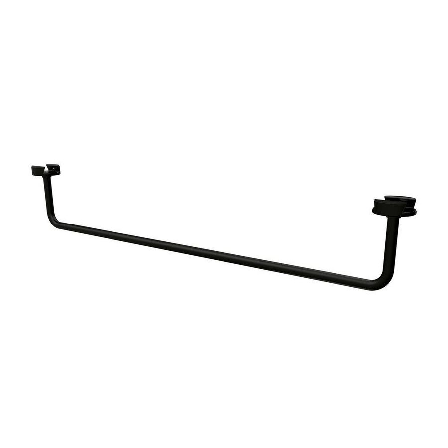 Handdoekrek 400mm v. onder planchet Black LEEV