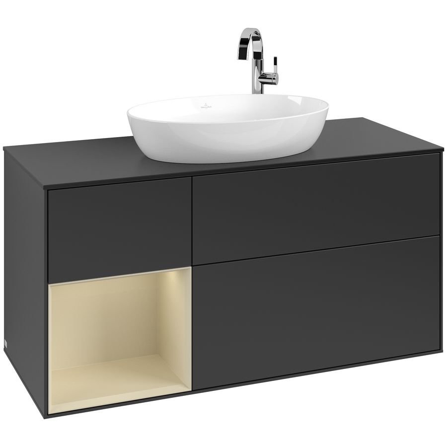 Wastafelonderkast Finion 1200x603x501mm Black Matt Lacquer G942HJPD