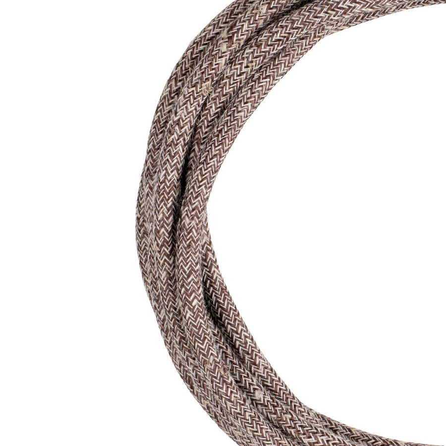Lengte a 3m. Textielsnoer Tweed 2C 2x0,75mm² bruin