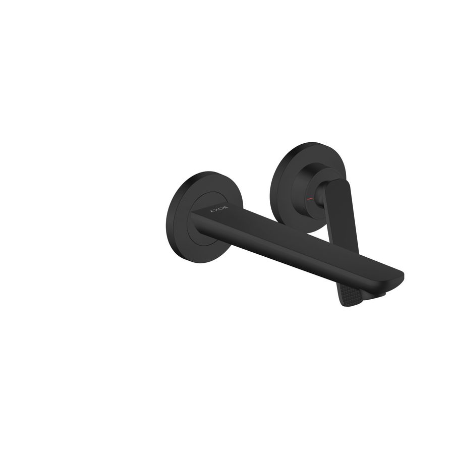 Afbouwdeel 2-gats wandmengkraan uitloop 195mm Cubic Cut greep mat zwart Citterio-C