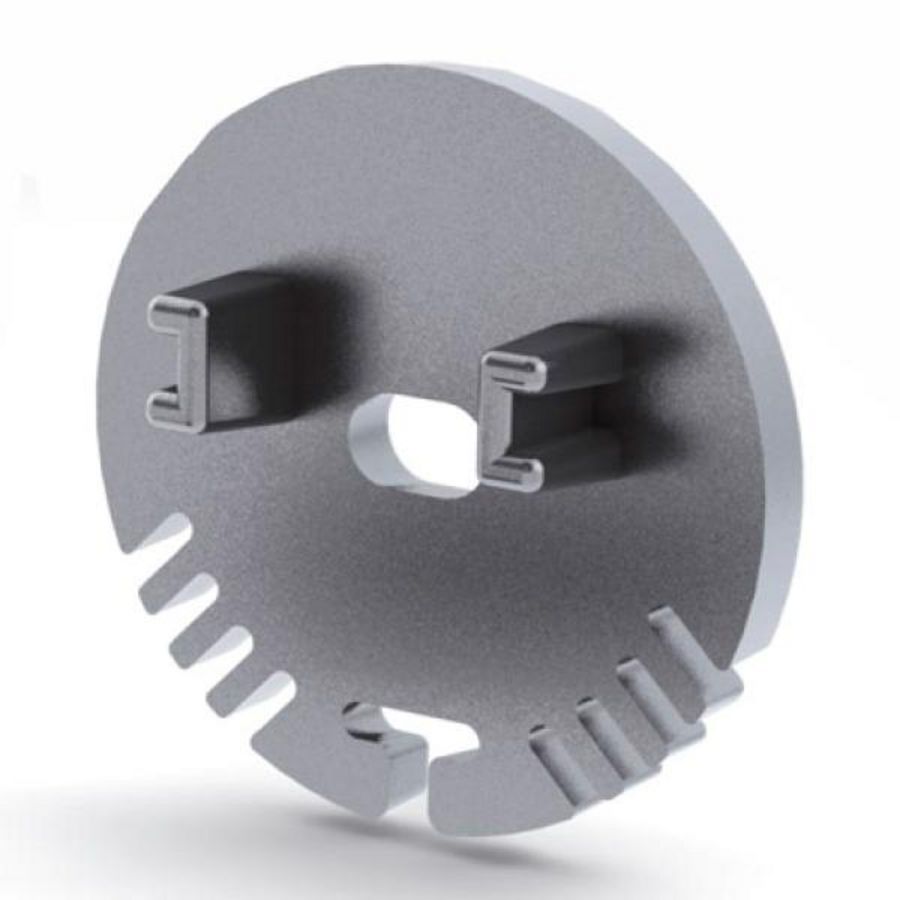 Eindkap rond met draaddoorvoer aluminium 46290137