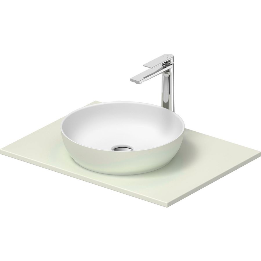 SIVIDA #268012 wastafelblad incl. opzetkom buitenzijde lichtgroen mat binnenzijde wit mat 680mm