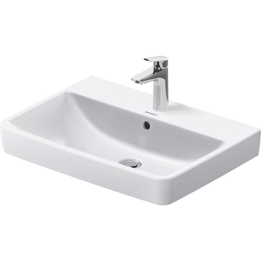 DURAVIT NO.1 #237565 wastafel 650mm wit met kraangat met overloop