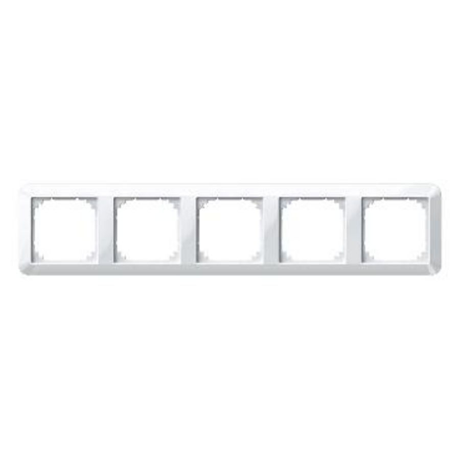 1-M frame 5-gang polar Wit glossy
