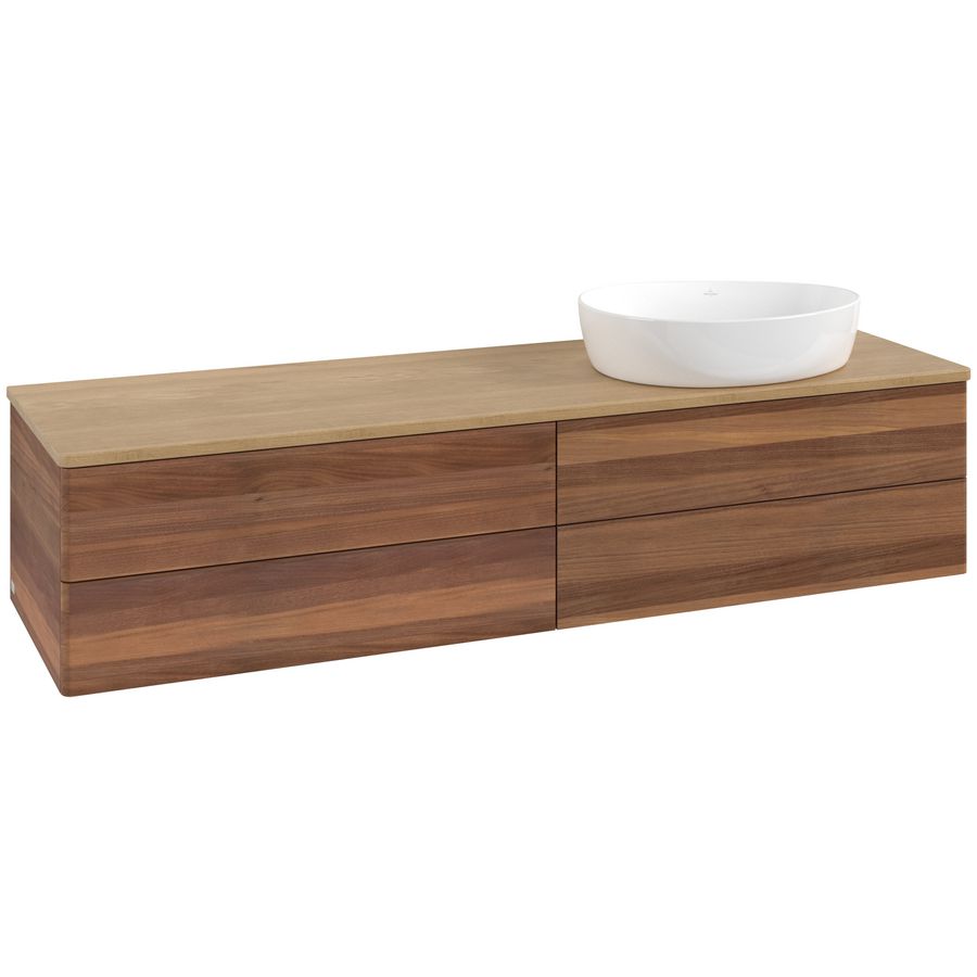 Wastafelonderkast Antao 1600x360x500mm Warm Walnut K27011HM