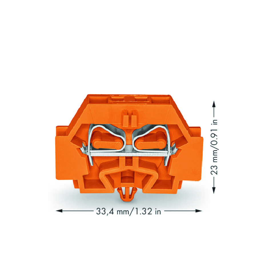 2-draads klem z. drukknop +klikvoetje oranje 262-316 VVE=50