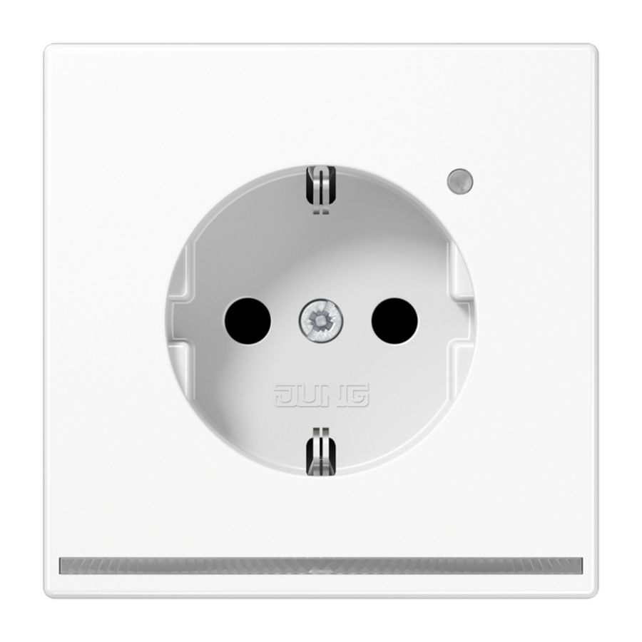 Wandcontactdoos alpin wit met LED & lichtsensor LS990