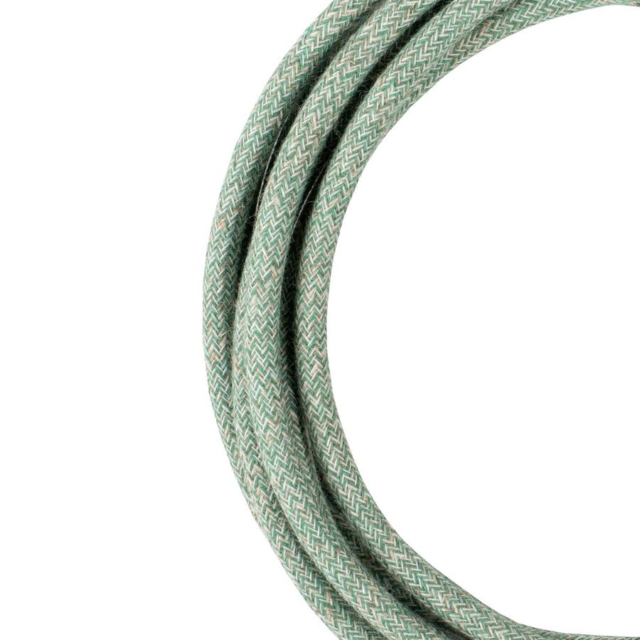 Lengte a 3m. Textielsnoer Tweed 2C 2x0,75mm² groen