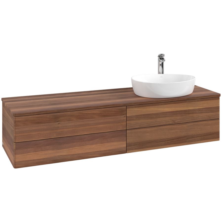 Wastafelonderkast Antao 1600x360x500mm Warm Walnut K27052HM