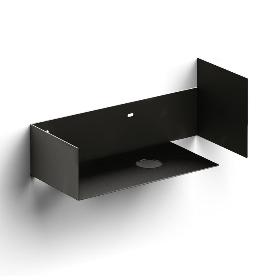 Open kast m handdoekhouder LI zwart gepoedercoat rvs