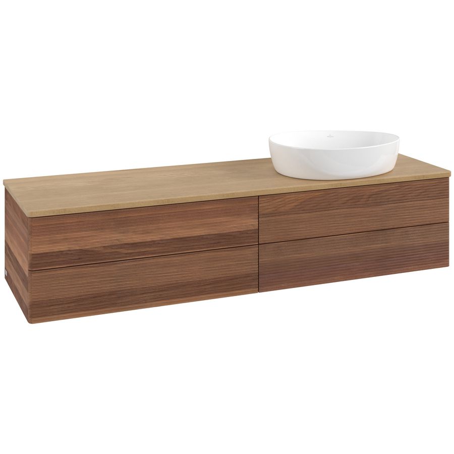 Wastafelonderkast Antao 1600x360x500mm Warm Walnut K27111HM
