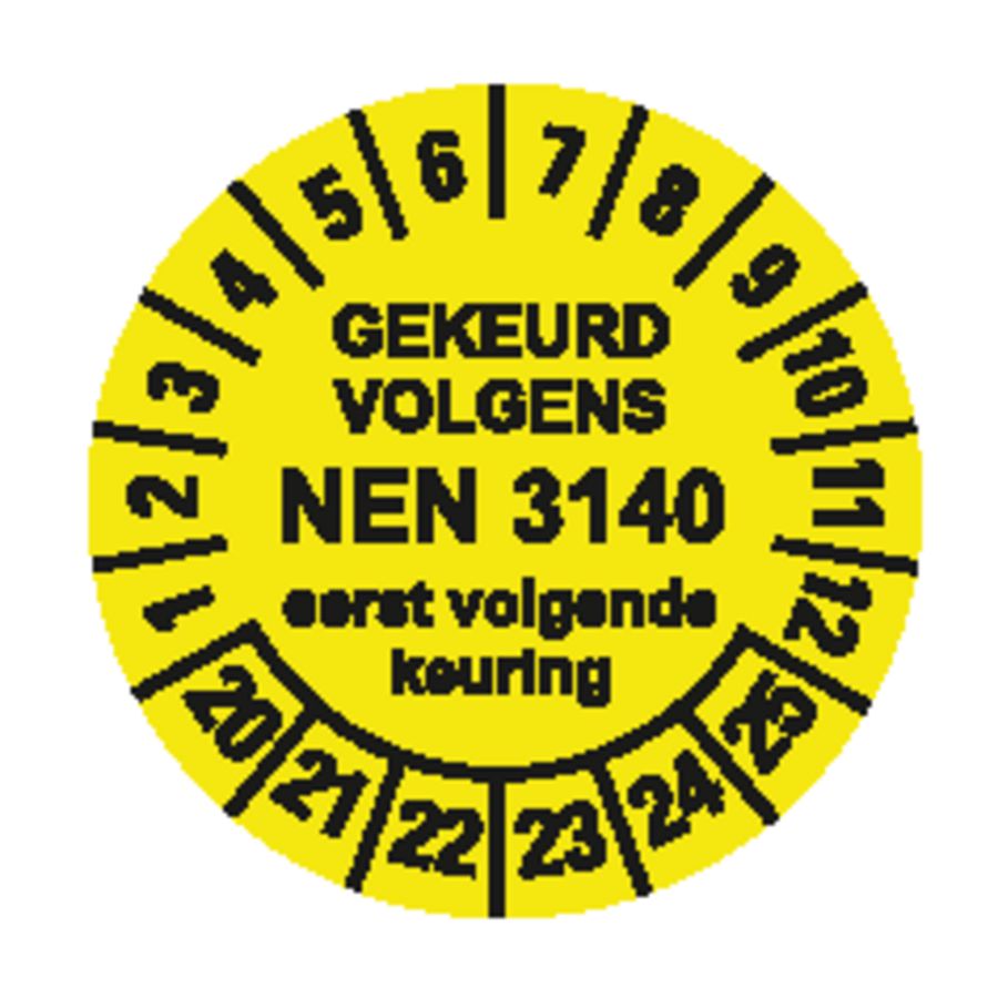 Ultra Des. Vinyl NEN-3140-GEEL-Ø25mm boek/100 stickers