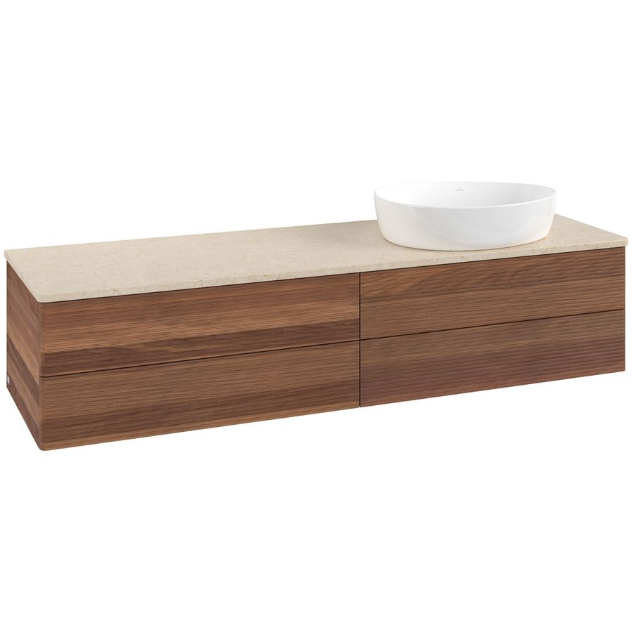 Wastafelonderkast Antao 1600x360x500mm Warm Walnut K27113HM