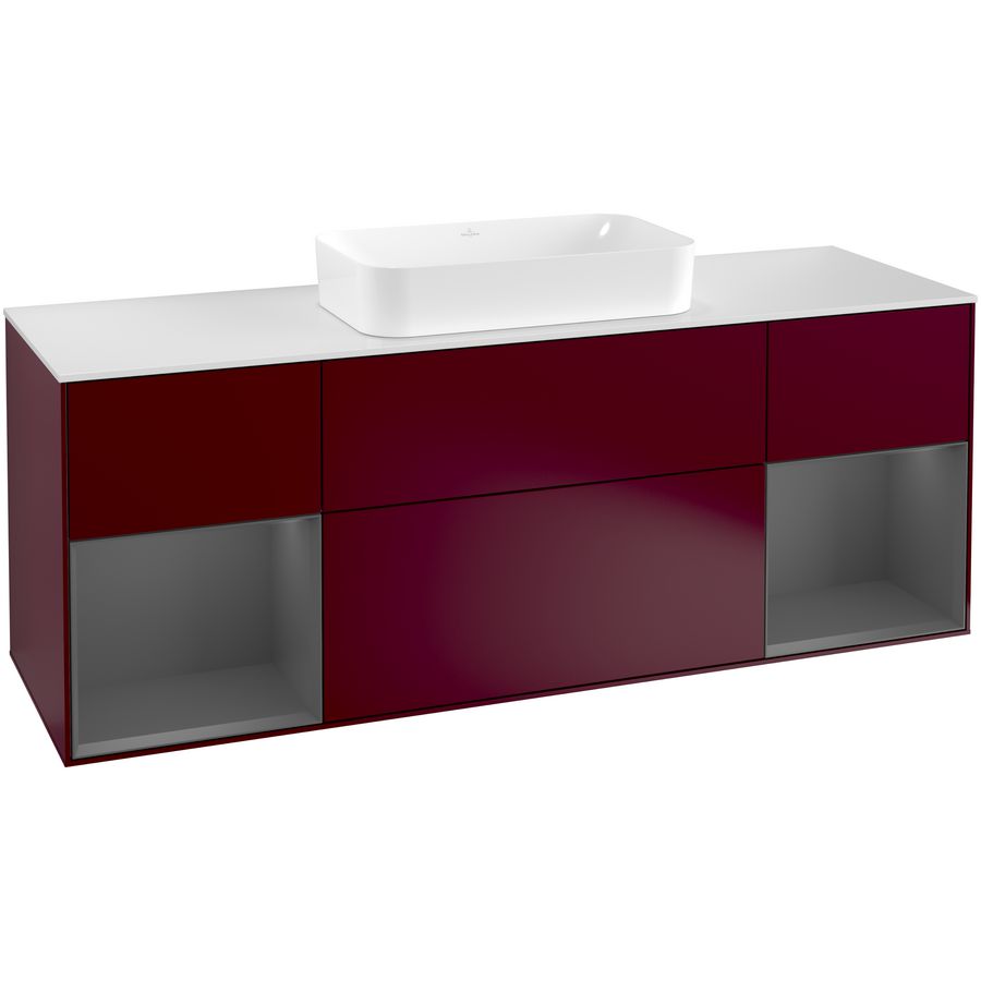 Wastafelonderkast Finion 1600x603x501mm Peony Matt Lacquer F331GKHB