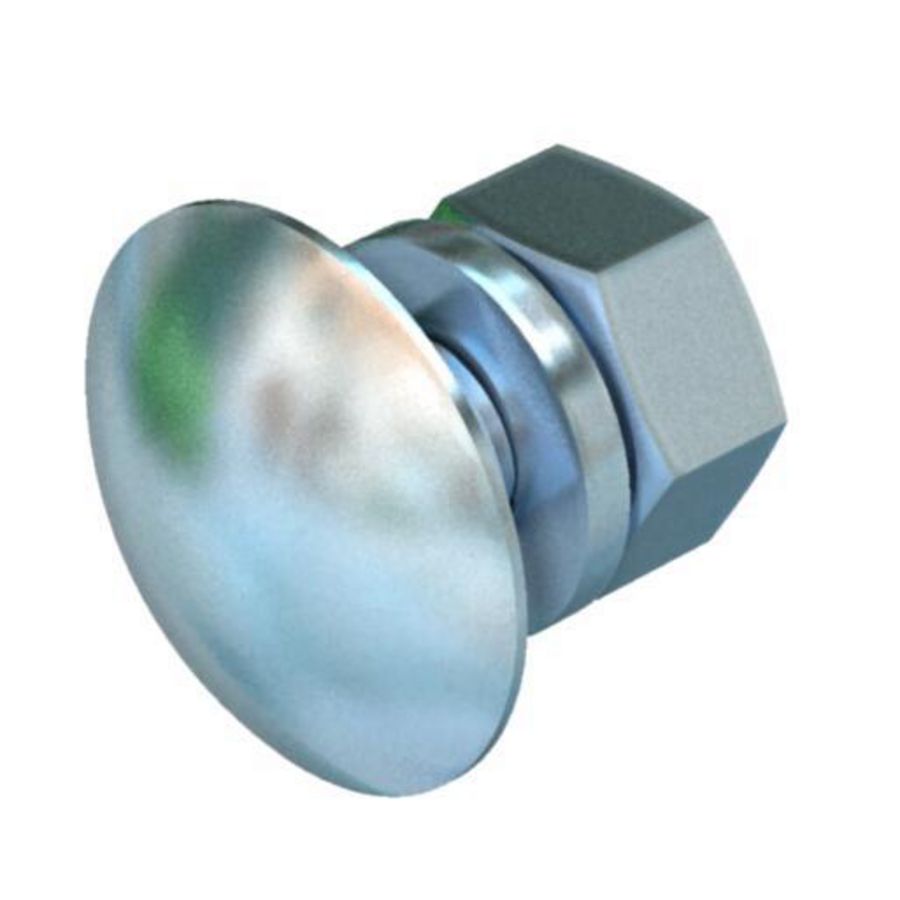 Platkopbout met sluitring en moer M10x25 staal VVE=50