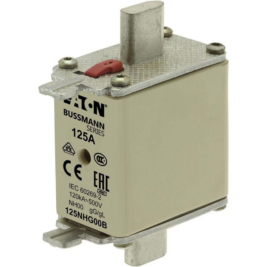Zekering laagsp. 125A AC 500V NH00 gL/gG dubbele mel VVE=3